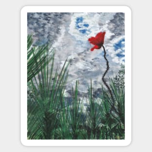 Lone Poppy Sticker